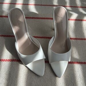 Women's White Mules
